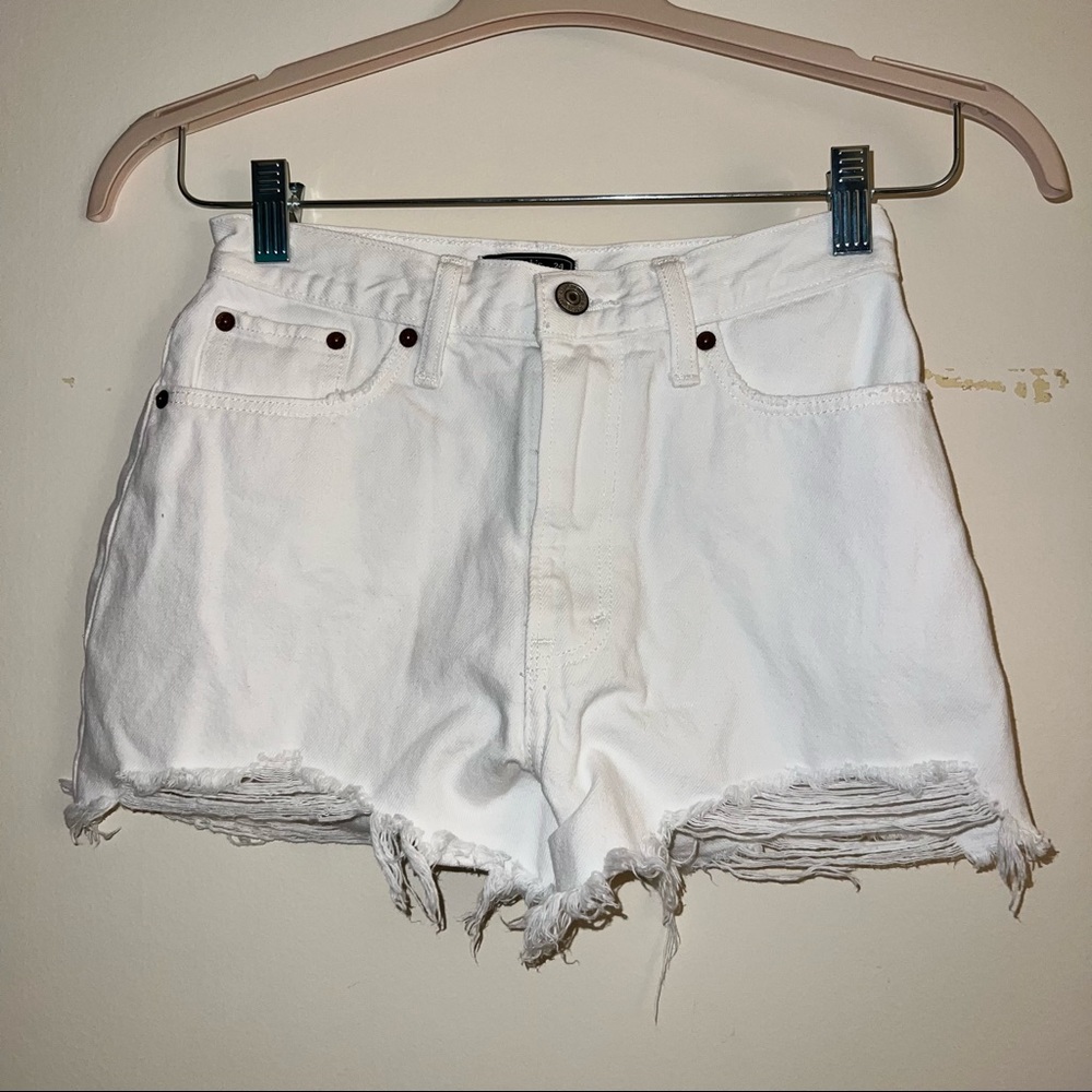 Abercrombie White Jean Shorts
